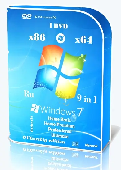 Иконка Microsoft Windows 7 SP1 x86 x64 Ru 9 in 1 Origin-Upd 08.2020 by OVGorskiy 1DVD (2020) Русский