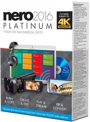 Иконка Nero 2016 Platinum 17.0.02000 Retail + ContentPack (2015) MULTi Русский