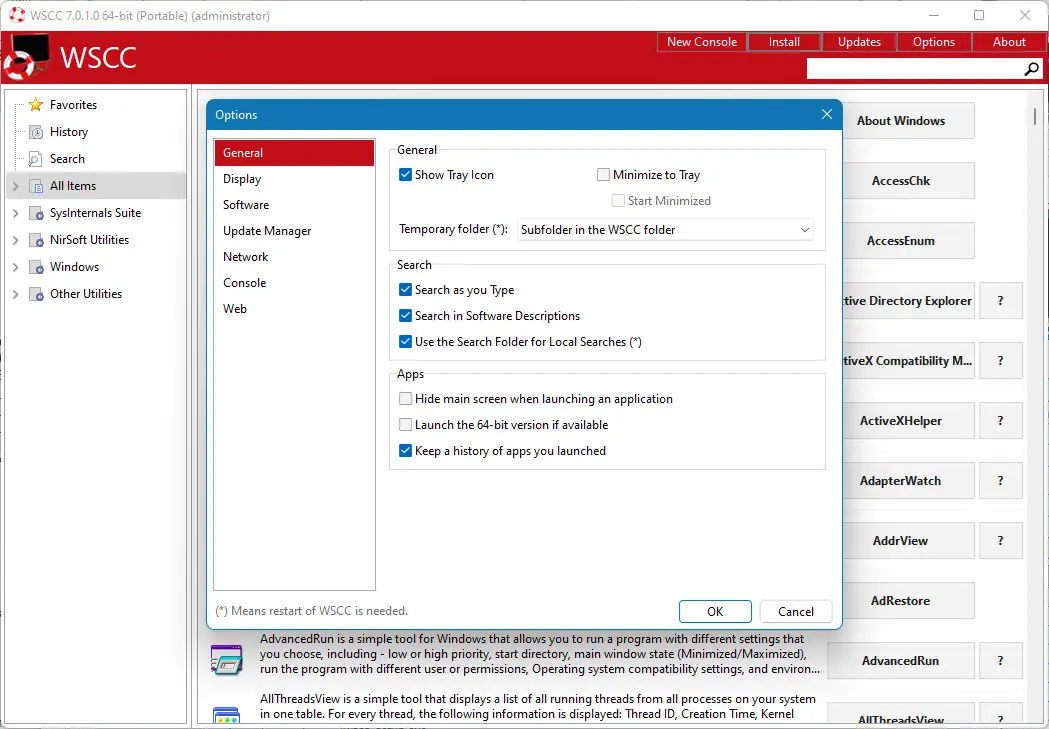 Настройки программы