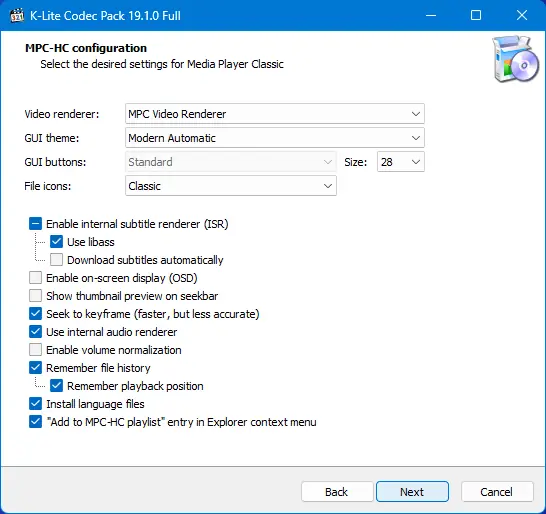Настройки программы