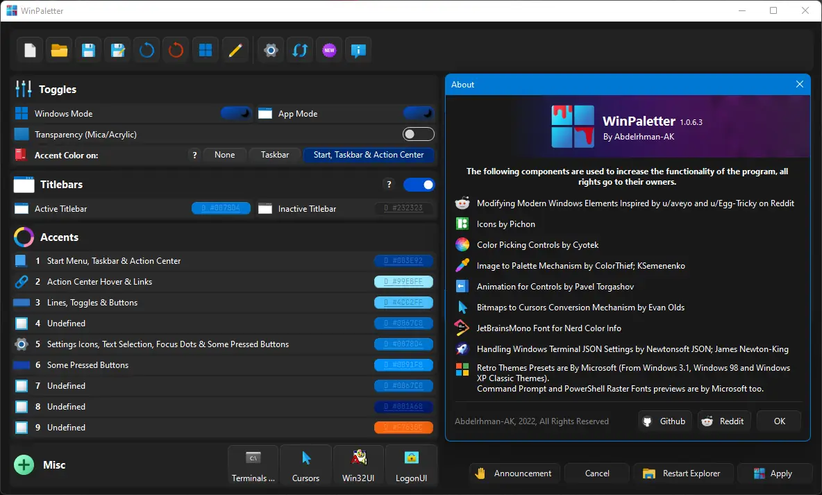 Настройки программы