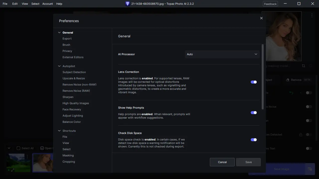Настройки программы