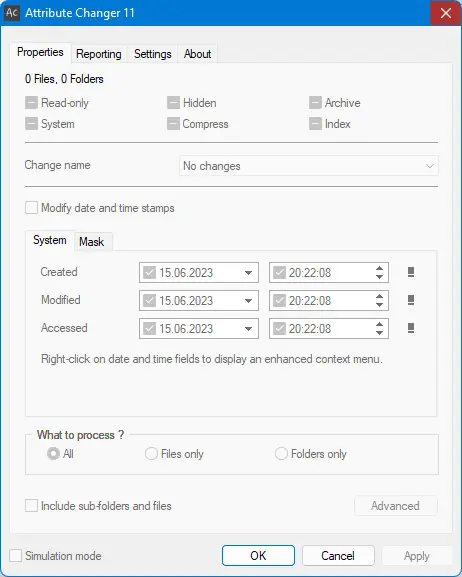 Настройки программы