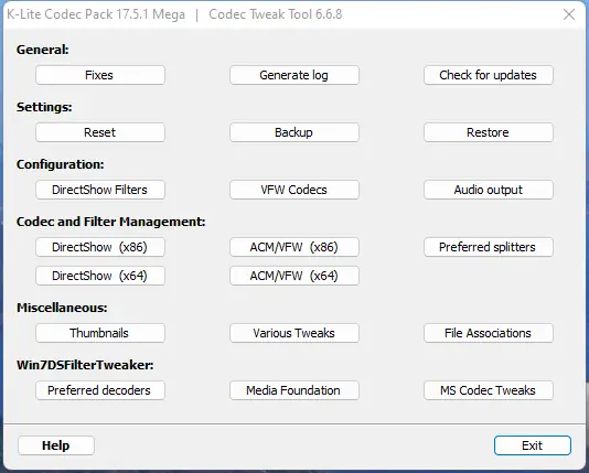 Настройки программы