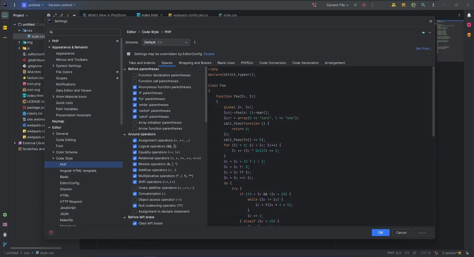 Настройки программы