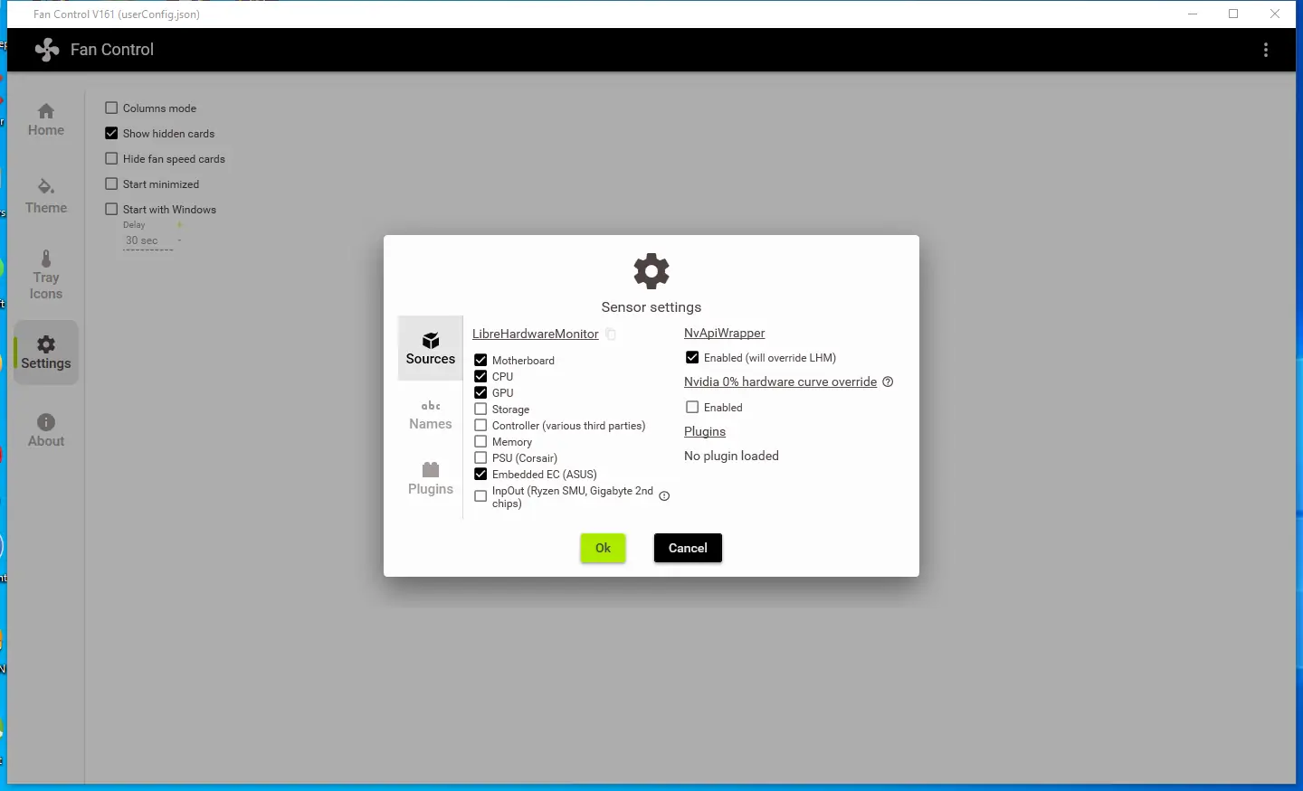 Настройки программы
