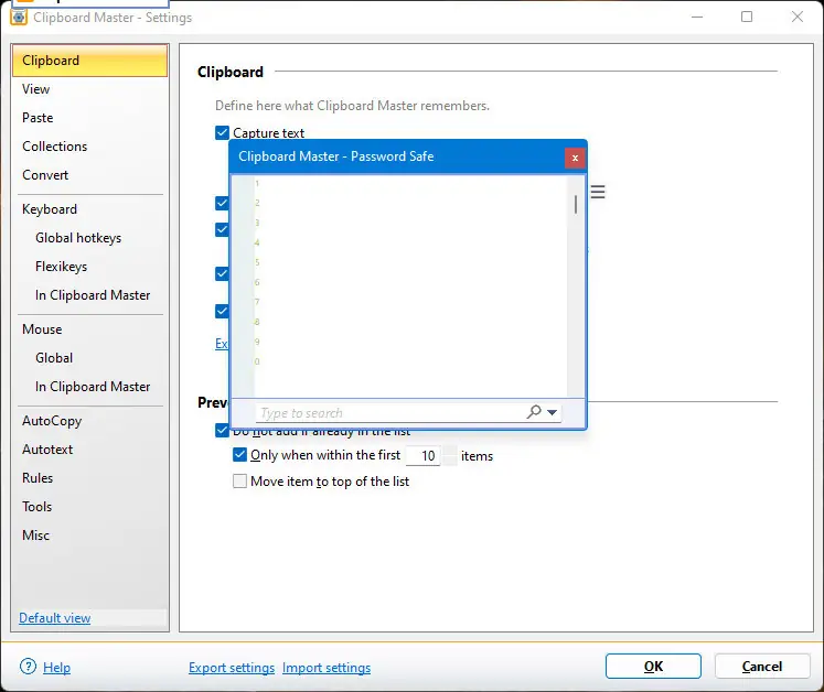 Настройки программы