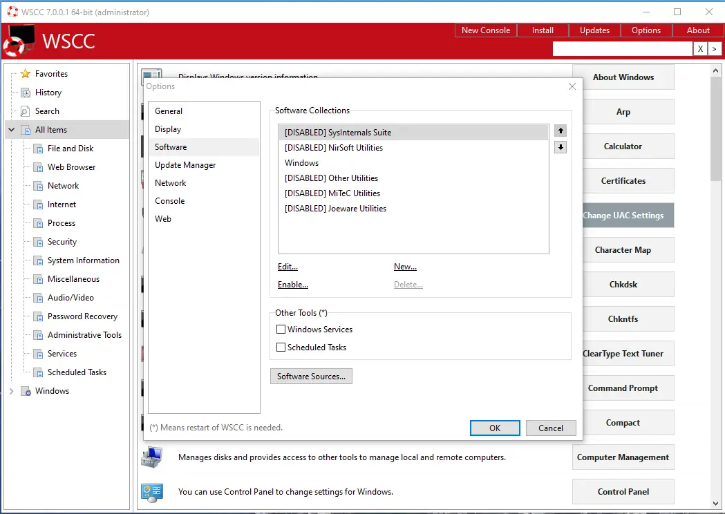 Настройки программы
