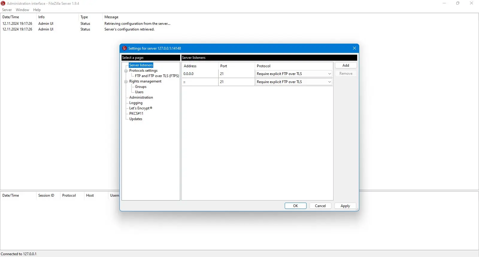 Настройки программы