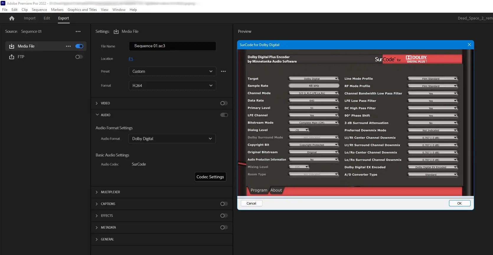 Настройки программы