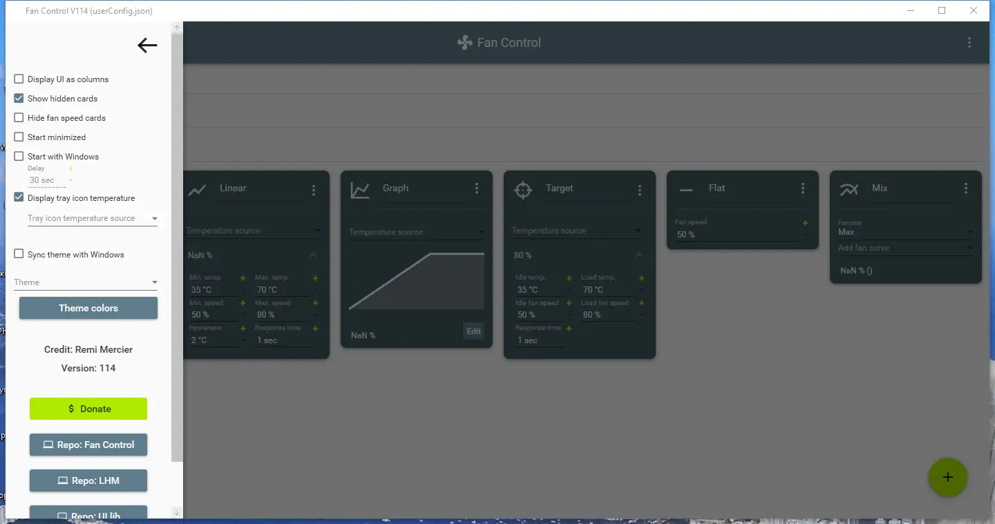 Настройки программы