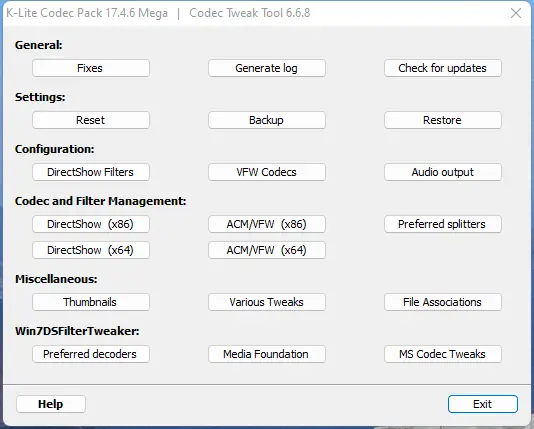 Настройки программы