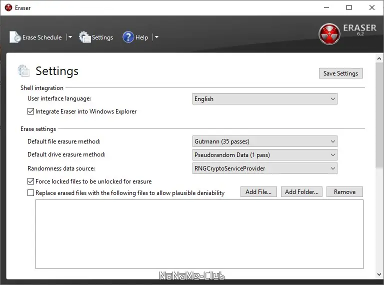Настройки программы