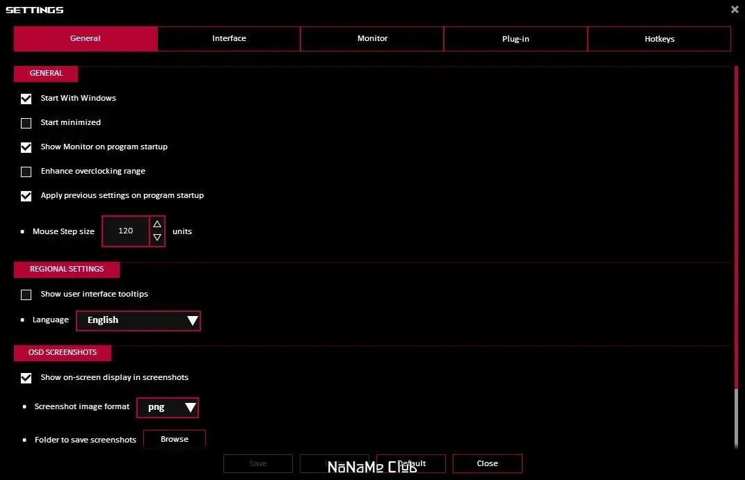 Настройки программы