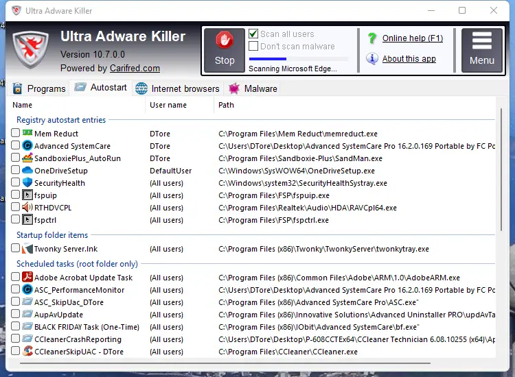 Настройки программы