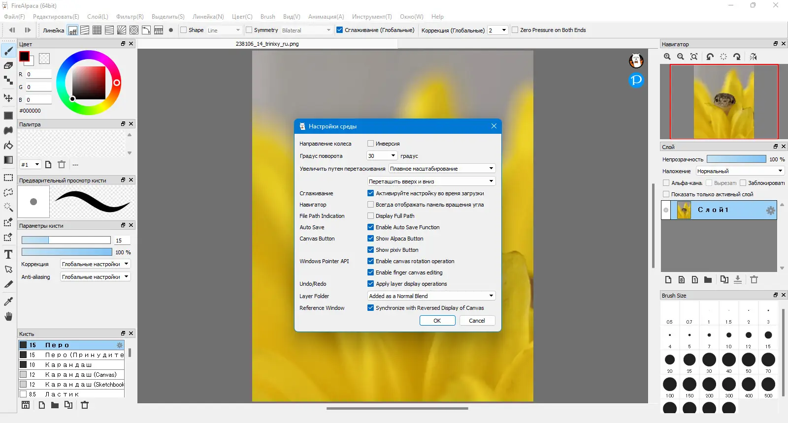 Настройки программы
