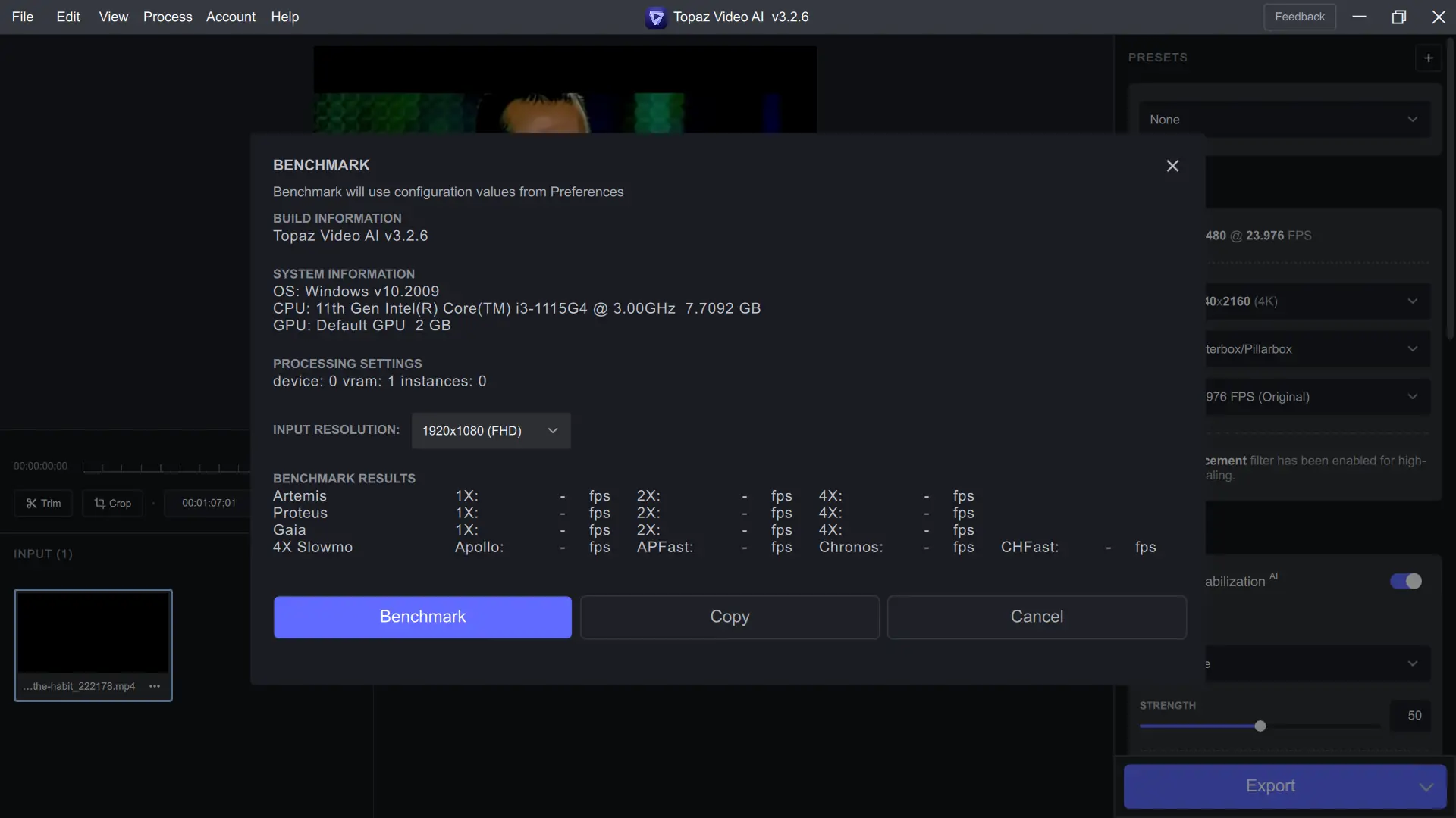 Настройки программы
