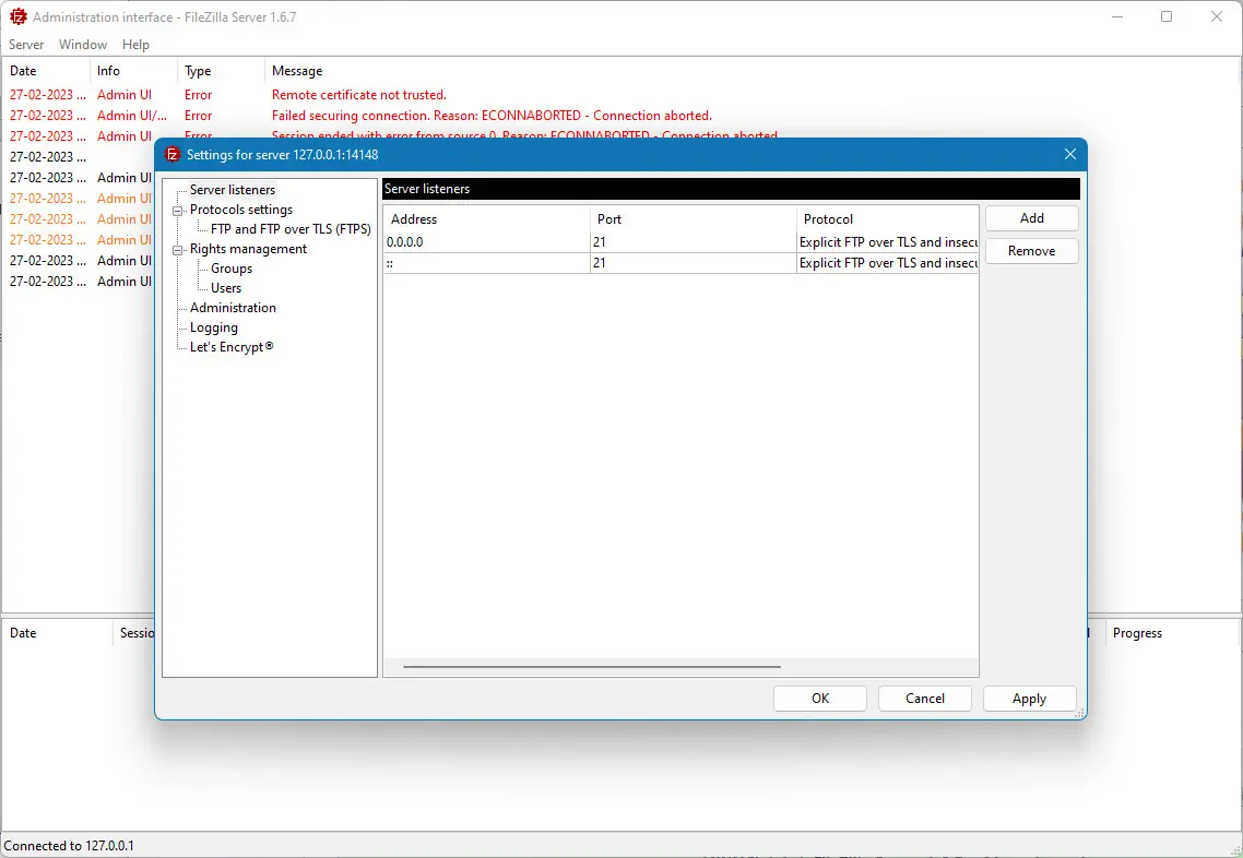 Настройки программы
