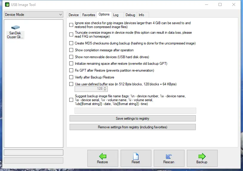 Настройки программы