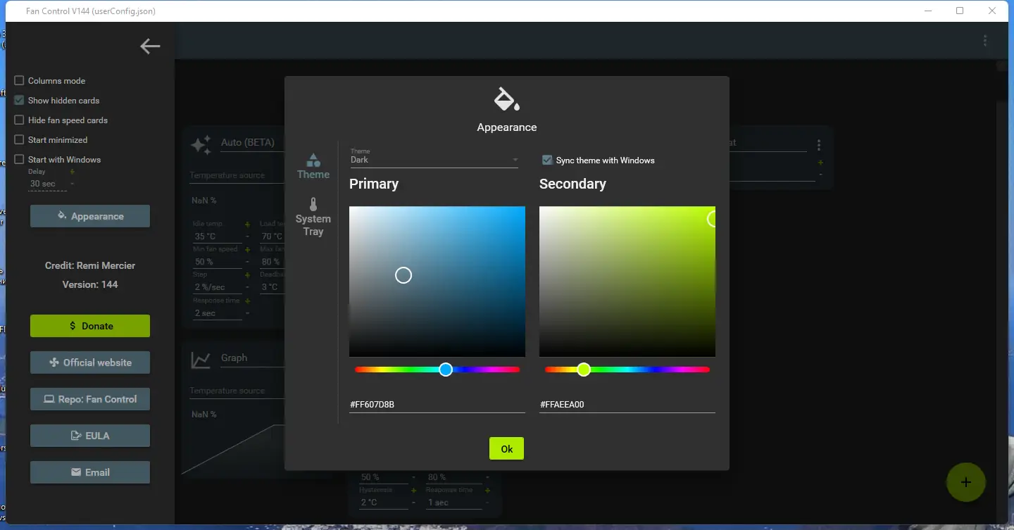 Настройки программы