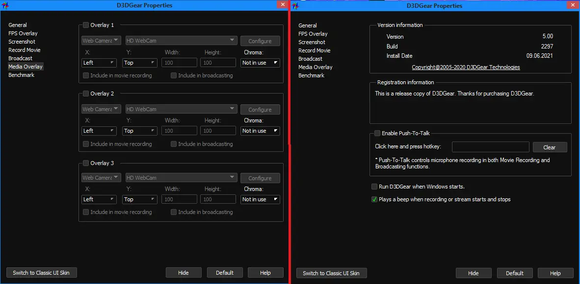 Настройки программы