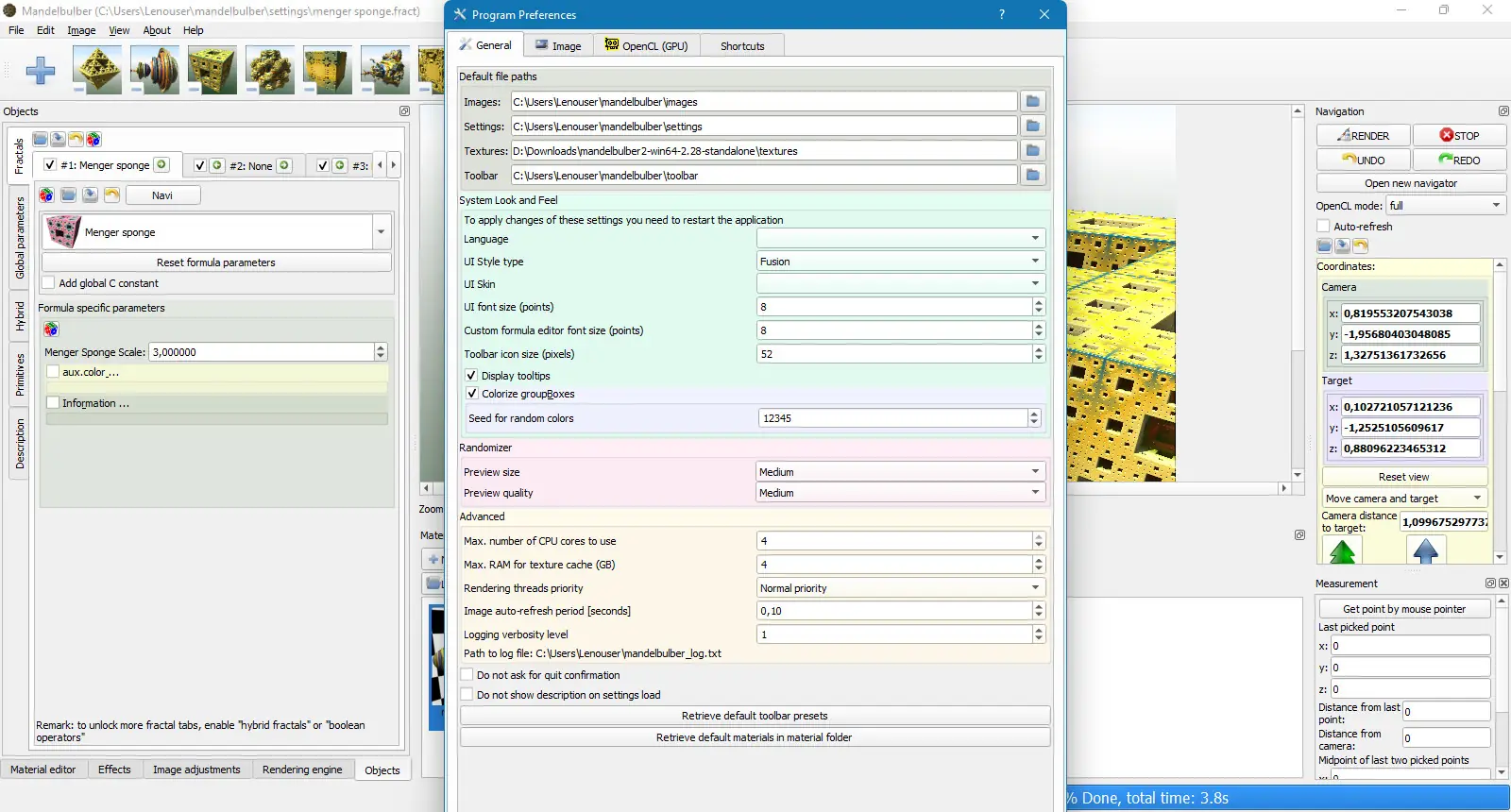 Настройки программы