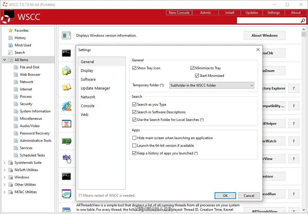 Настройки программы