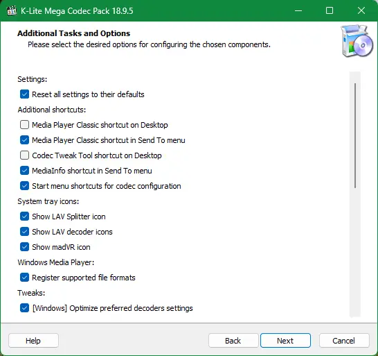 Настройки программы