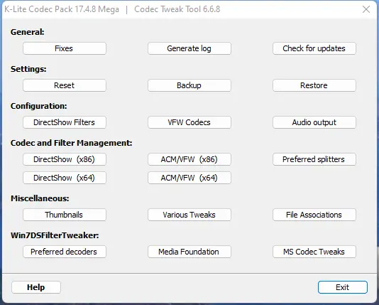 Настройки программы