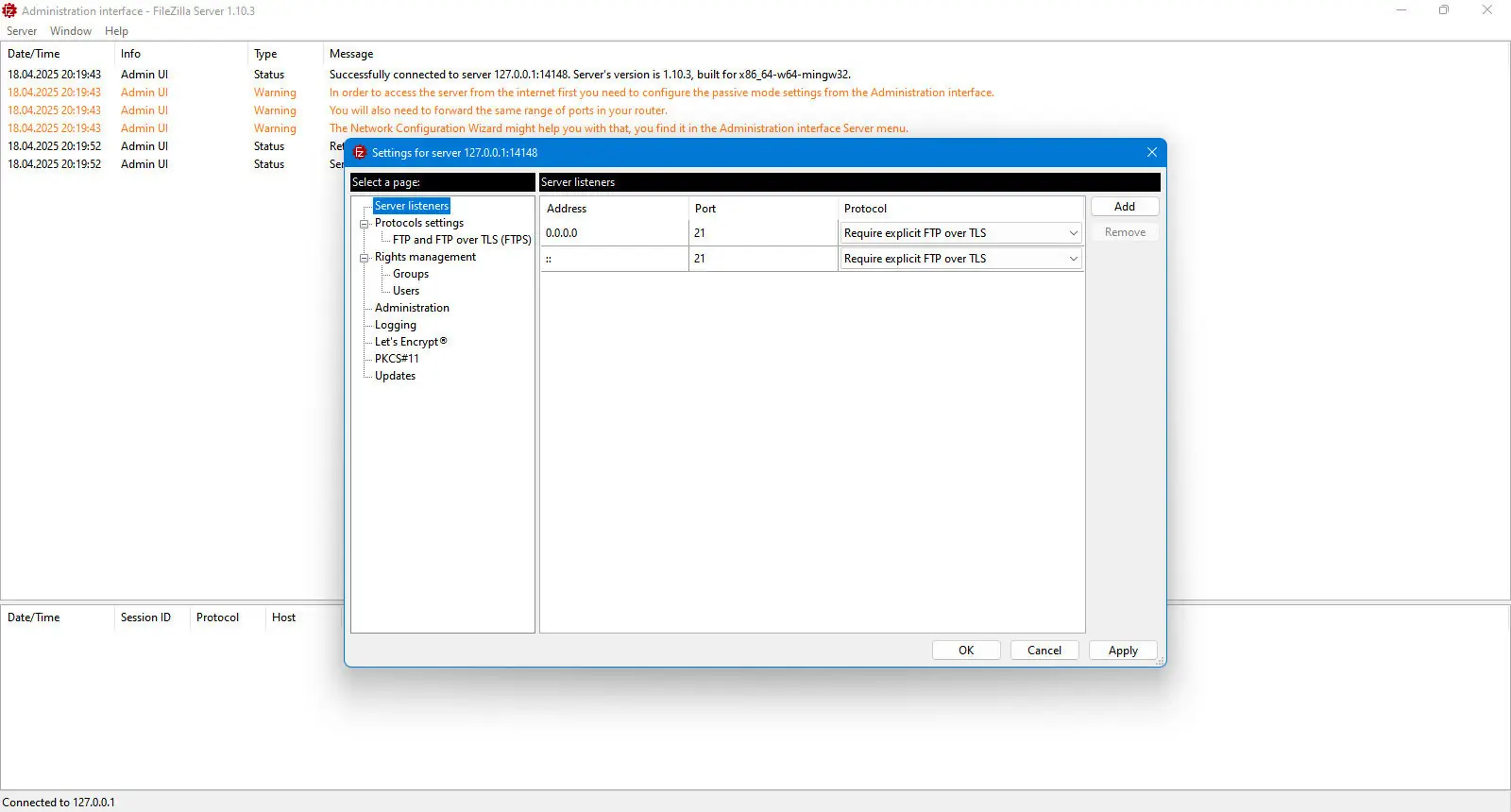 Настройки программы