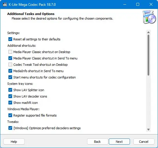 Настройки программы