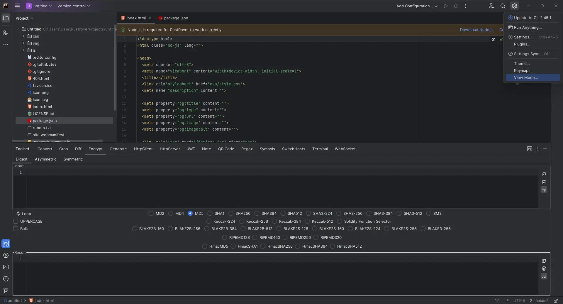 Настройки программы
