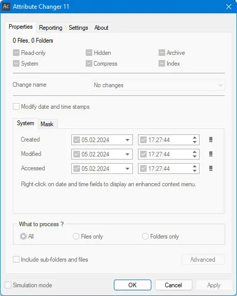 Настройки программы