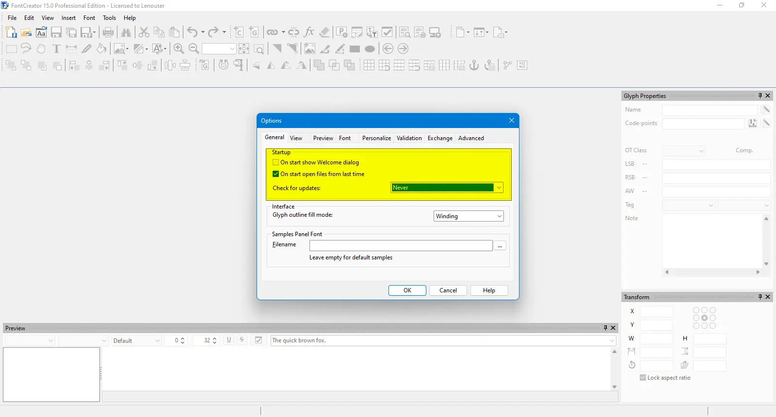Настройки программы