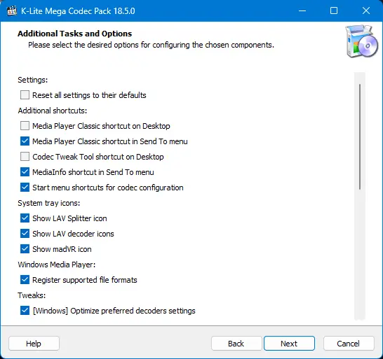 Настройки программы