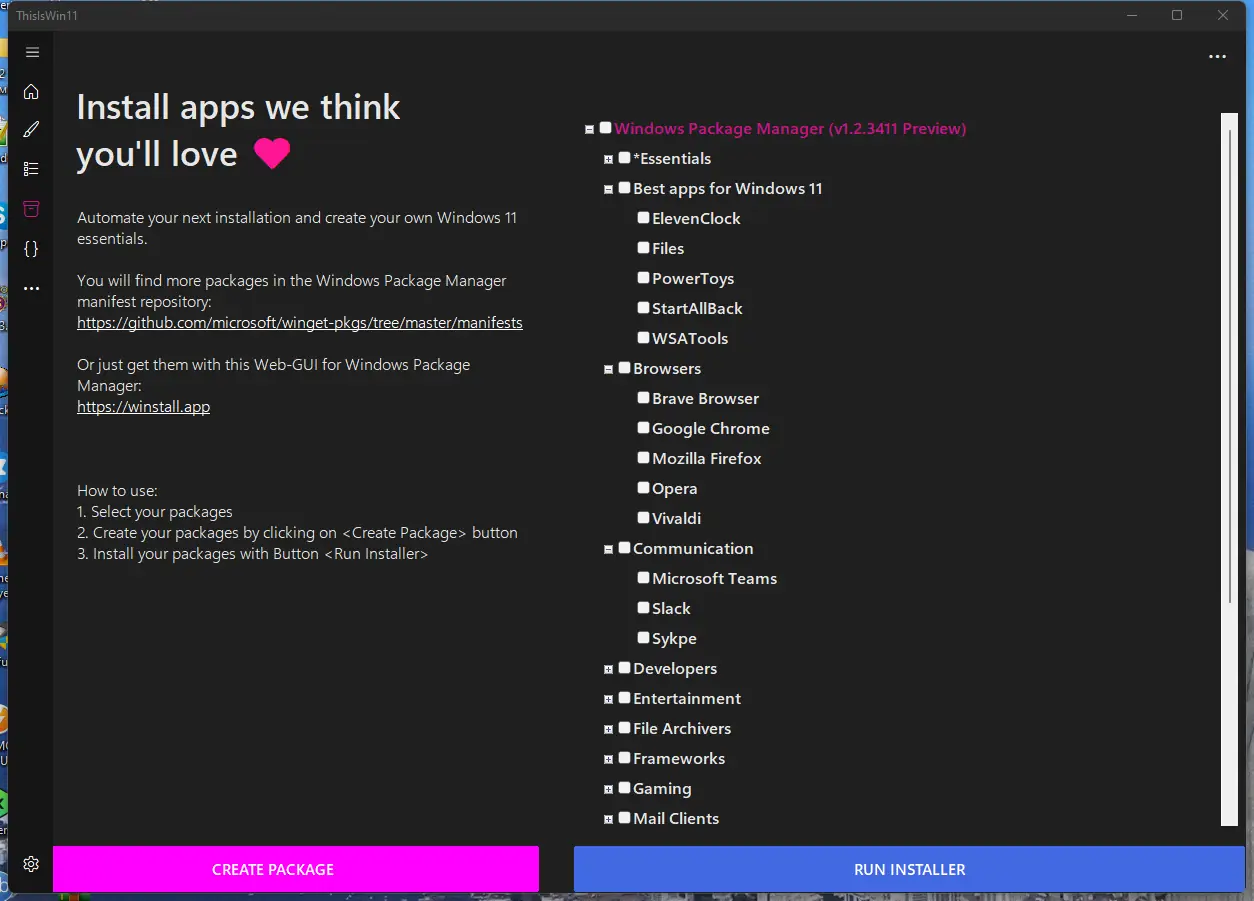 Настройки программы