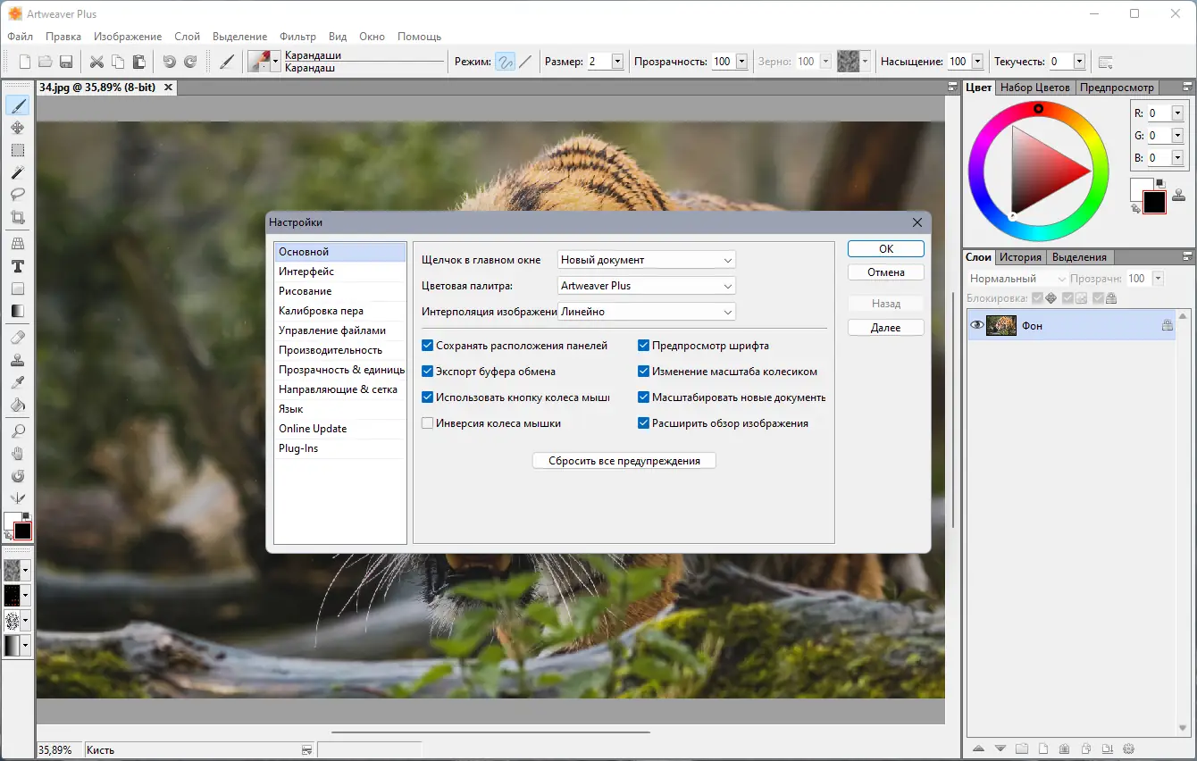 Настройки программы