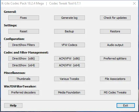 Настройки программы