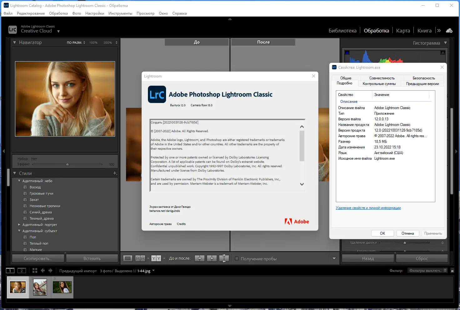 Пользовательсткй интерфейс Adobe Photoshop Lightroom Classic 12.0.0.13 RePack by PooShock [Multi Ru]