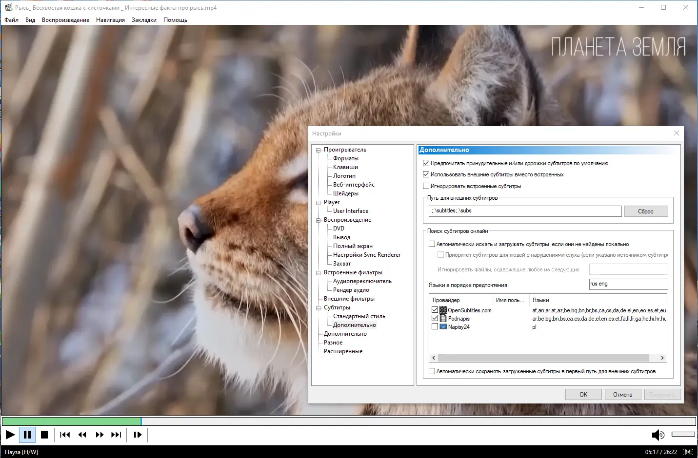 Пользовательсткй интерфейс Media Player Classic Home Cinema (MPC-HC) 2.1.4 + Portable (unofficial) [Multi Ru]