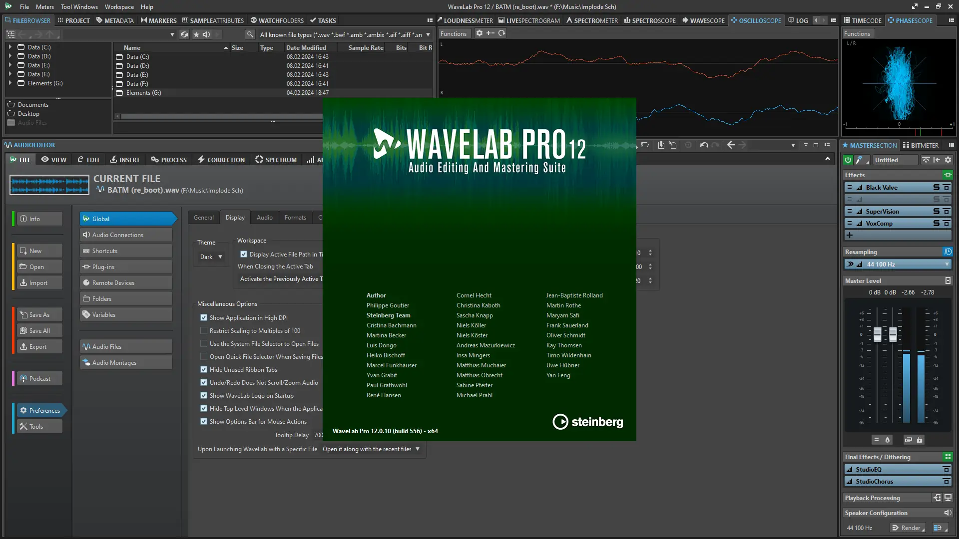 Пользовательсткй интерфейс Steinberg - WaveLab 12 Pro 12.0.10 (x64) [Multi]