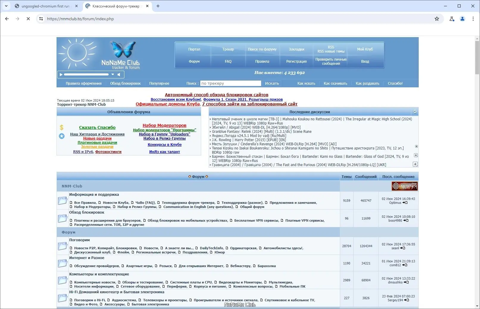 Пользовательсткй интерфейс Ungoogled Chromium 125.0.6422.112-1.1 + Portable [Multi Ru]