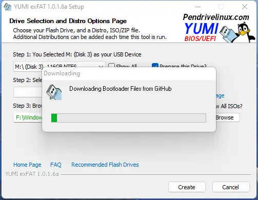 Пользовательсткй интерфейс Your Universal MultiBoot Installer exFAT (BIOS & UEFI USB Boot) 1.0.1.6a Portable [En]