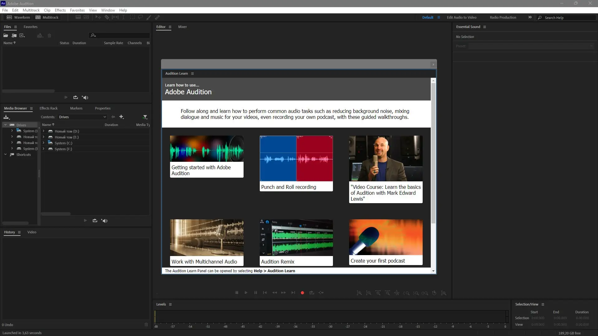 Программный интерфейс Adobe Audition 2024 24.6.0.69 RePack by KpoJIuK [Multi Ru]