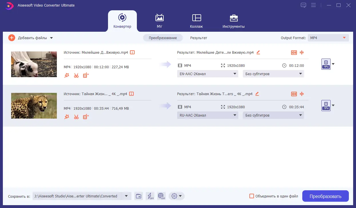 Программный интерфейс Aiseesoft Video Converter Ultimate 10.7.20 RePack (& Portable) by elchupacabra [Multi Ru]
