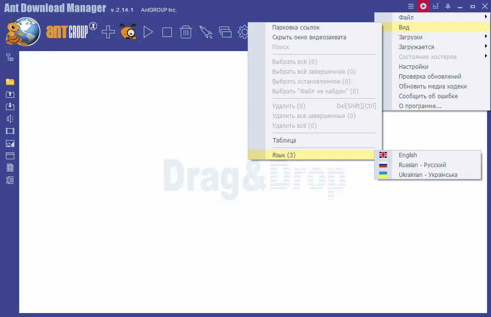 Программный интерфейс Ant Download Manager Pro 2.14.1 Build 88711 RePack (& Portable) by elchupacabra [Multi Ru]