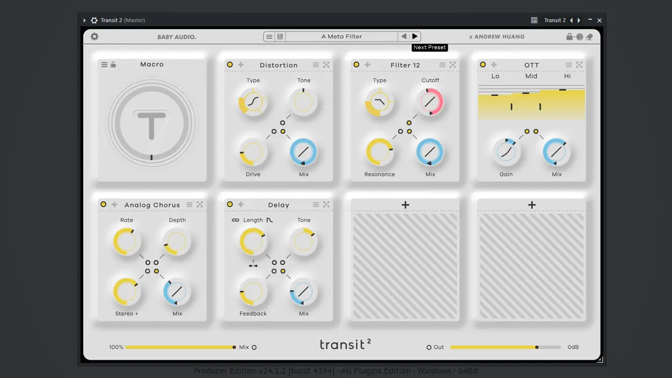 Программный интерфейс Baby Audio - Transit 2 1.1.0 VST, VST 3, AAX (x86 x64) [En]