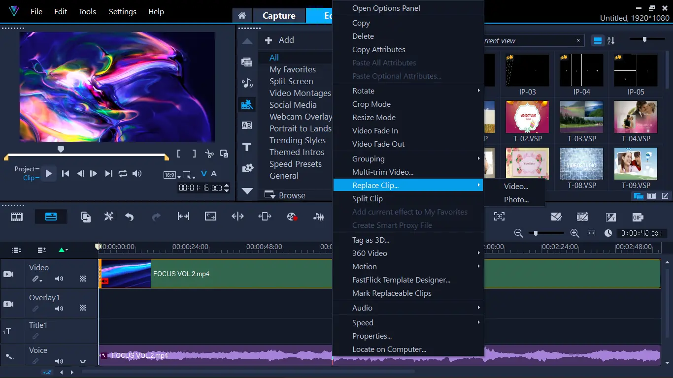 Программный интерфейс Corel VideoStudio Ultimate 2022 25.1.0.472 [Multi]
