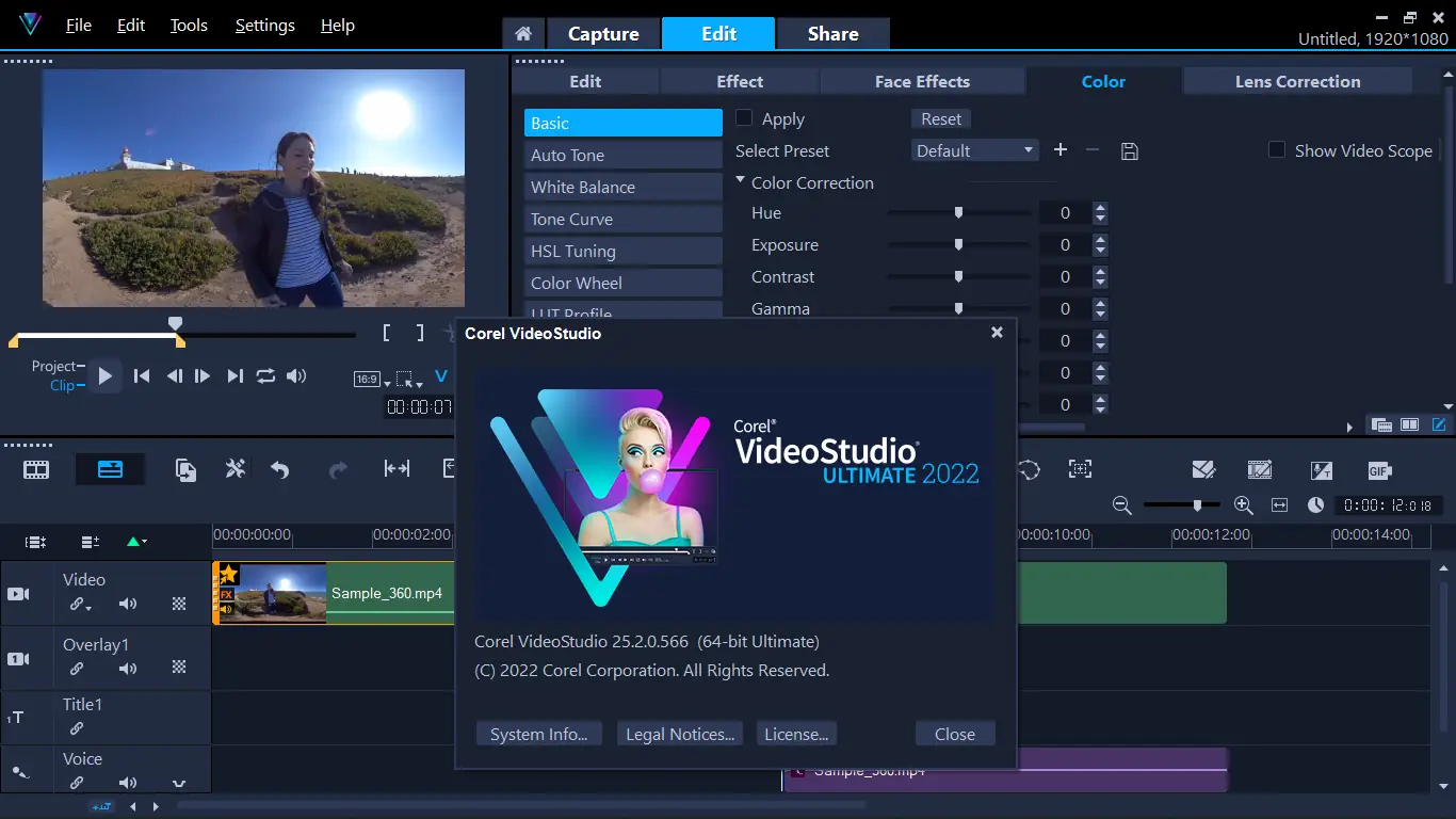 Программный интерфейс Corel VideoStudio Ultimate 2022 25.2.0.566 [Multi]