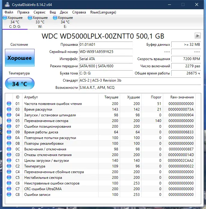 Программный интерфейс CrystalDiskInfo 8.14.2 RePack (& Portable) by elchupacabra [Multi Ru]
